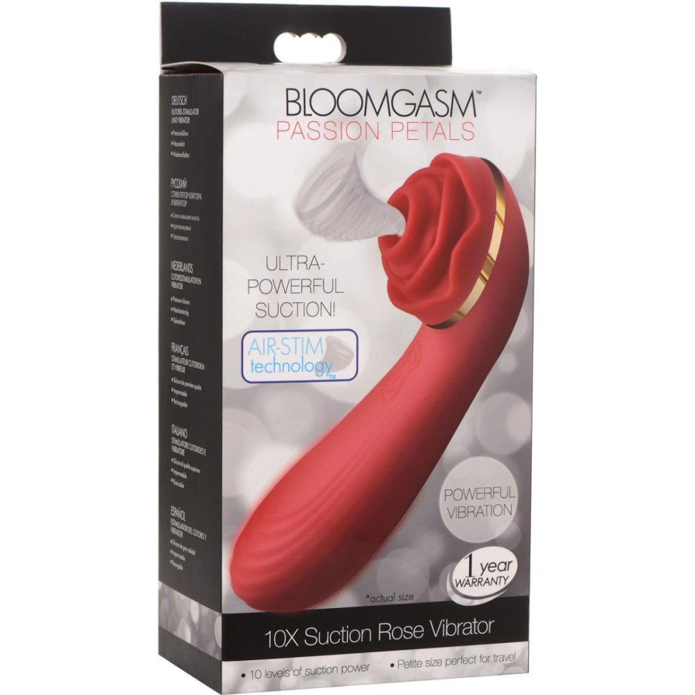 Traditional Vibrators | Bloomgasm Passion Petals 10X Air-Stim Silicone Rose Clitoral Stimulator With Insertable Vibrator – Red