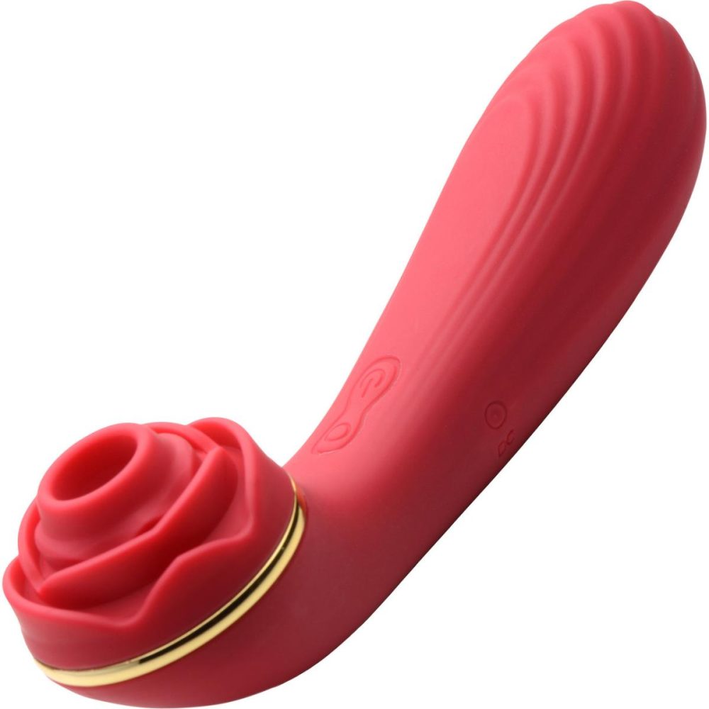 Traditional Vibrators | Bloomgasm Passion Petals 10X Air-Stim Silicone Rose Clitoral Stimulator With Insertable Vibrator – Red