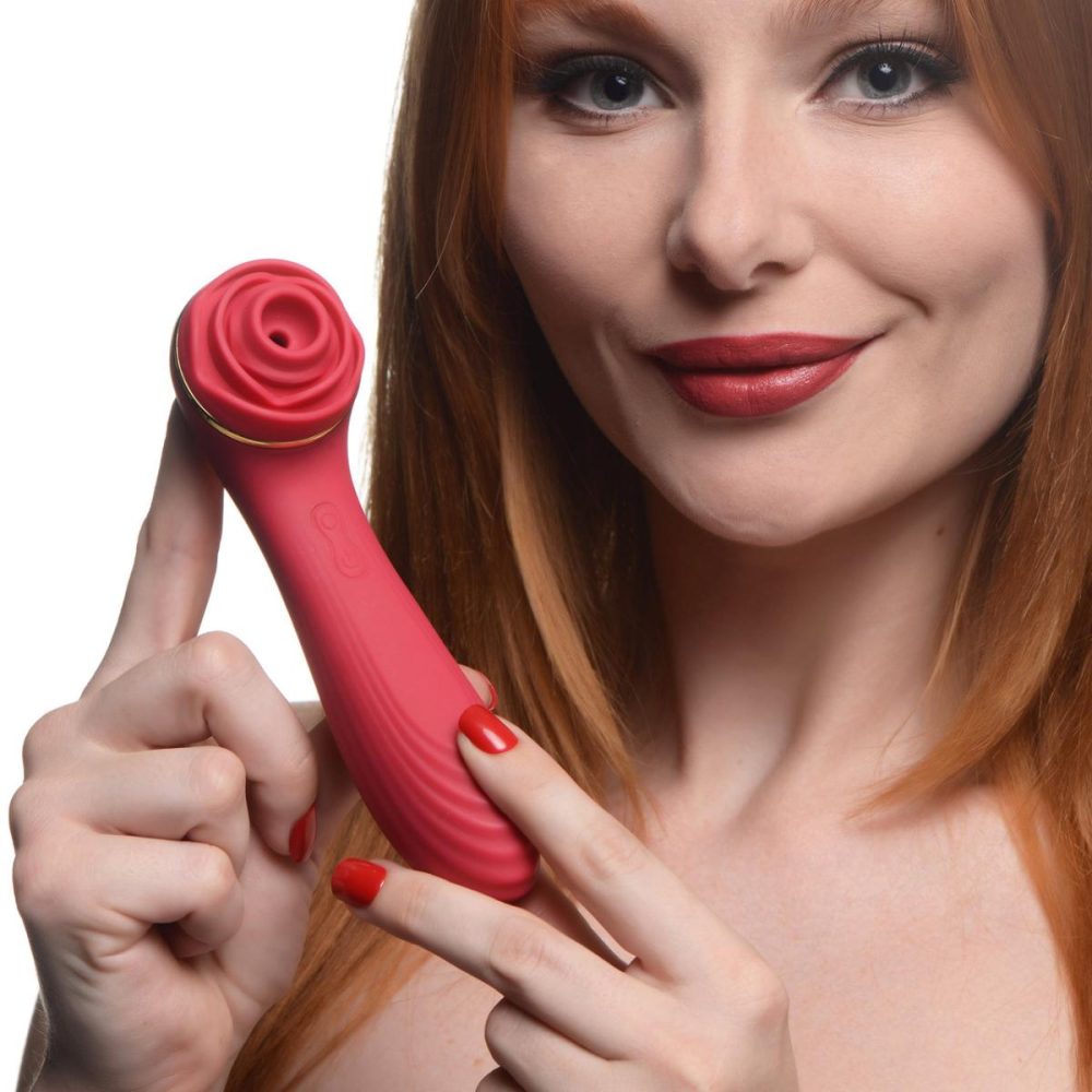 Traditional Vibrators | Bloomgasm Passion Petals 10X Air-Stim Silicone Rose Clitoral Stimulator With Insertable Vibrator – Red