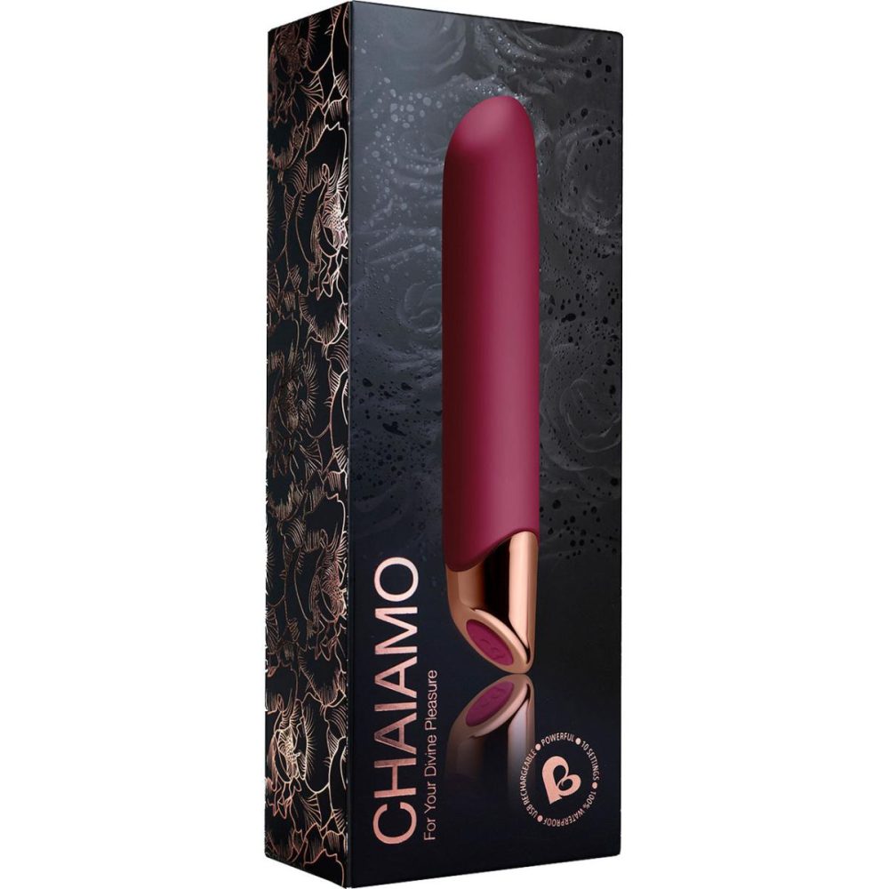 Traditional Vibrators | Chaiamo 10-Function Rechargeable Silicone Vibrator by Rocks-Off – Burgundy