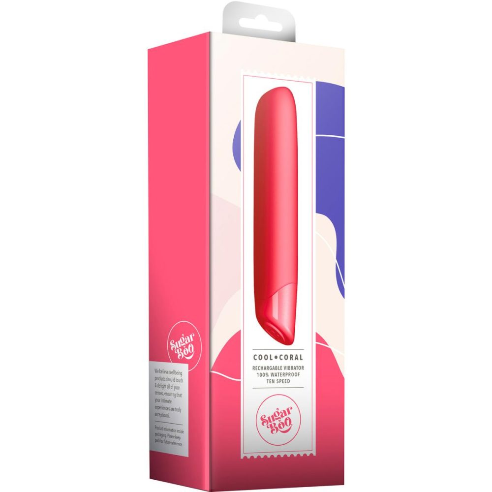 Traditional Vibrators | Cool Coral Silicone 10 Function Waterproof Rechargeable Vibrator