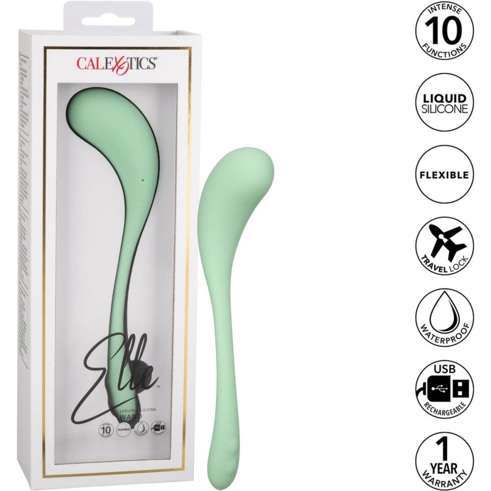 Traditional Vibrators | Elle Liquid Silicone Wand Rechargeable Waterproof Vibrator – Green