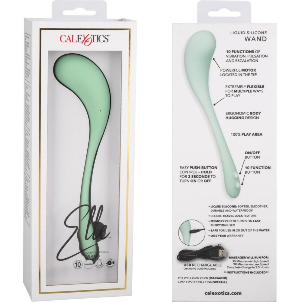 Traditional Vibrators | Elle Liquid Silicone Wand Rechargeable Waterproof Vibrator – Green