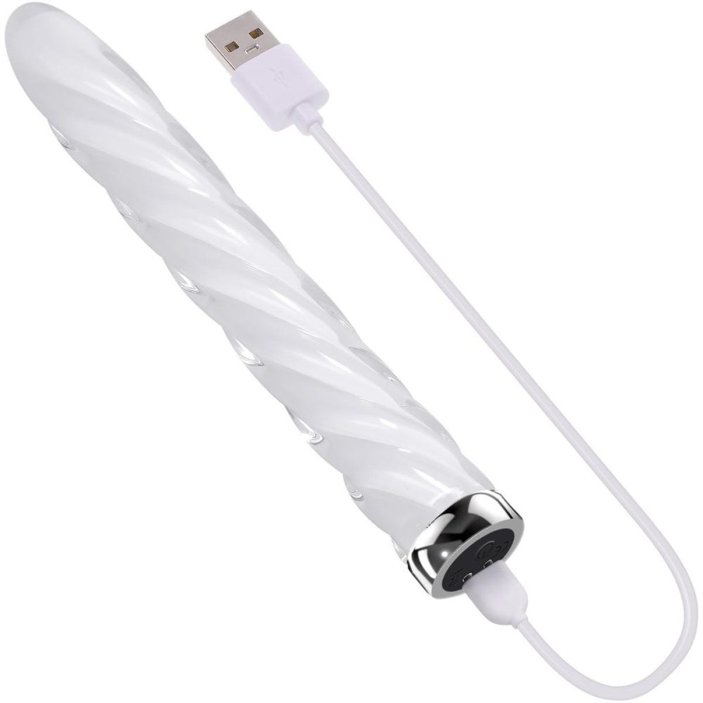 Traditional Vibrators | In A Twist Rechargeable Waterproof Glass Vibrator