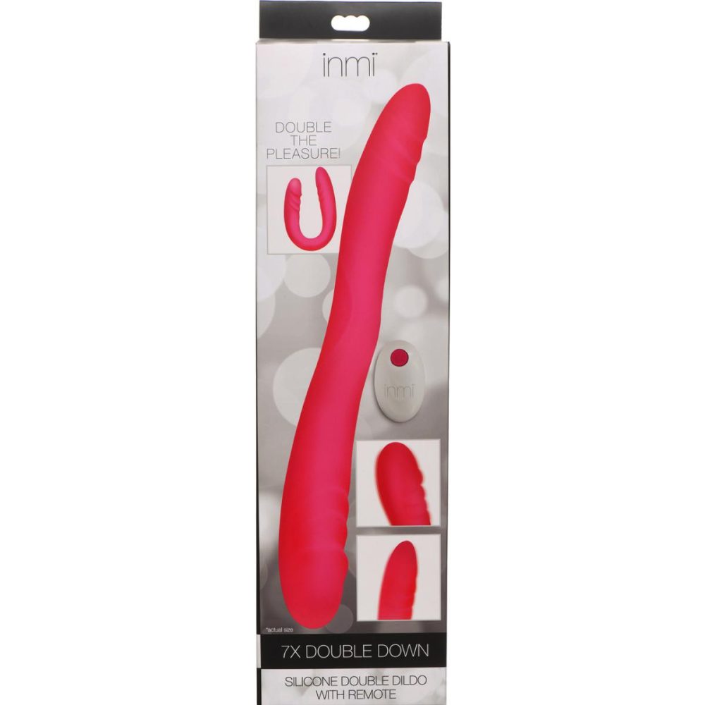 Traditional Vibrators | Inmi 7X Double Down Rechargeable Silicone Double Vibrating Dildo With Remote – Pink