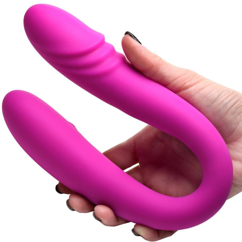 Traditional Vibrators | Inmi 7X Double Team Rechargeable Silicone Double Vibrating Dildo With Remote – Purple