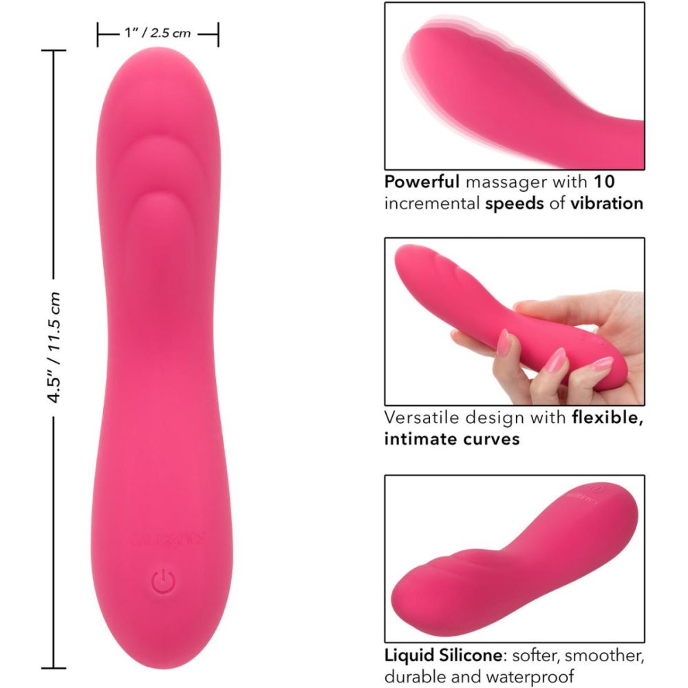 Traditional Vibrators | Liquid Silicone Pixies Ripple Rechargeable Waterproof Vibrator – Pink