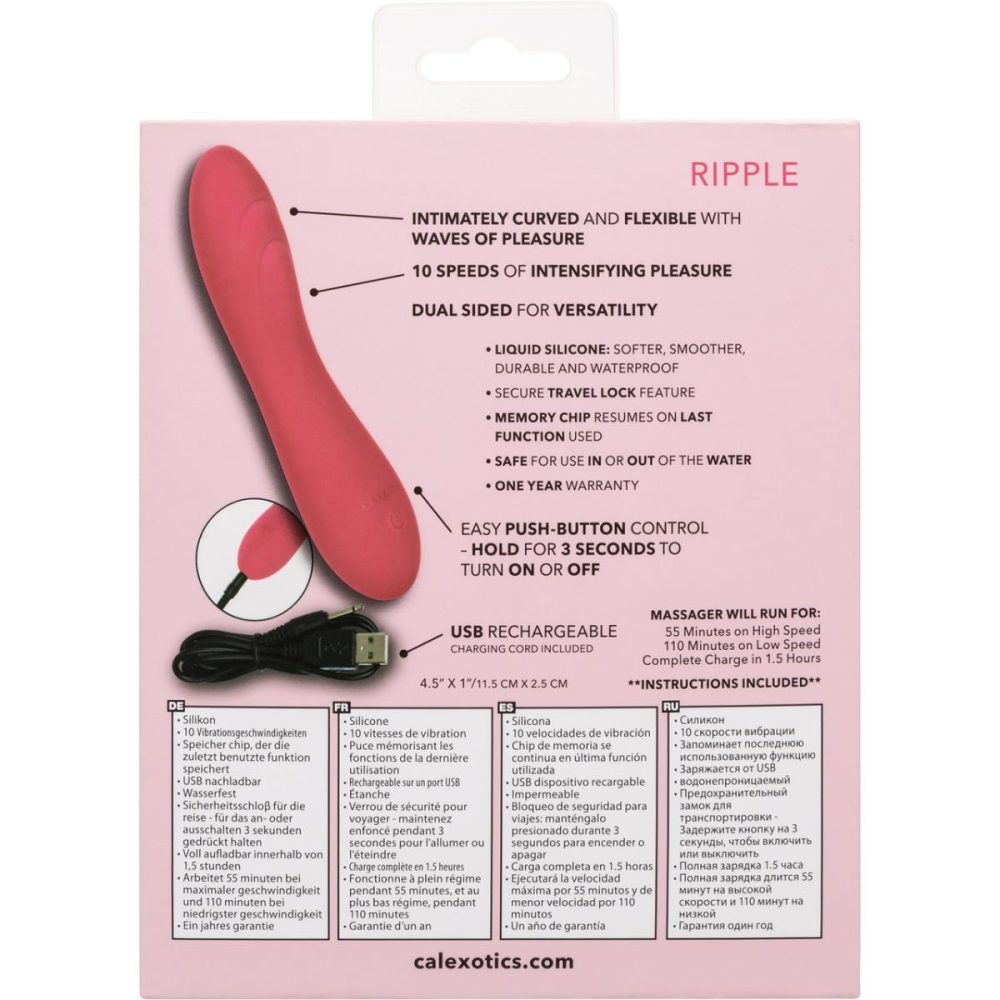 Traditional Vibrators | Liquid Silicone Pixies Ripple Rechargeable Waterproof Vibrator – Pink