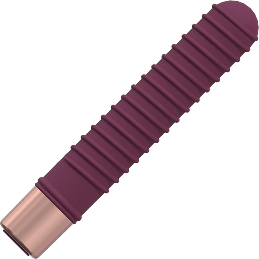 Traditional Vibrators | Poise Rechargeable Waterproof Silicone Textured Vibrator – Burgundy