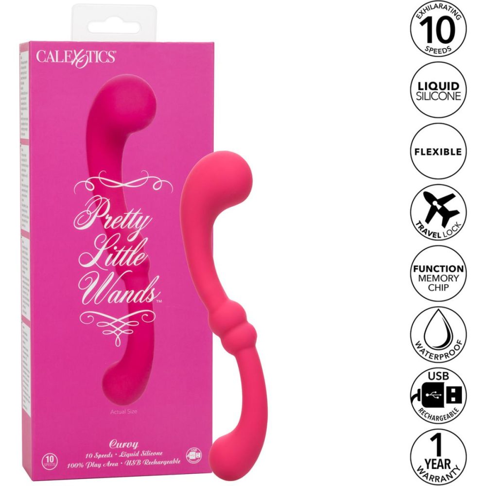 Traditional Vibrators | Pretty Little Wands Curvy Rechargeable Silicone Flexible Vibrator – Pink