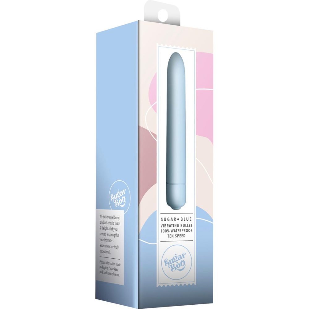 Traditional Vibrators | Sugar Blue 10 Function Waterproof Vibrator