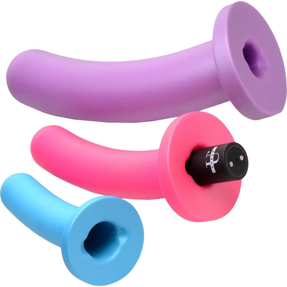 Traditional Vibrators | Triple Peg 28X Vibrating Rechargeable 5 Piece Silicone Dildo Set With Remote