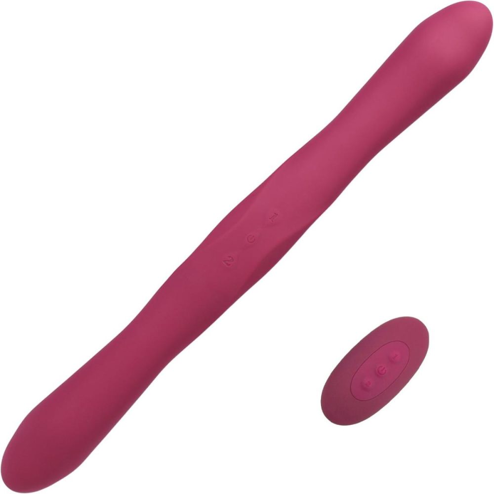 Traditional Vibrators | Tryst Duet Double Ended Vibrating Silicone Dildo With Remote – Berry