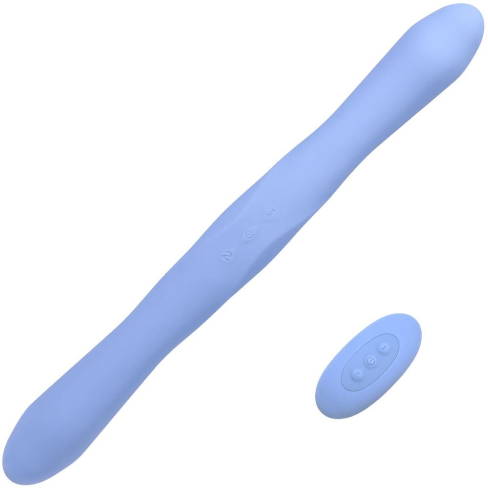 Traditional Vibrators | Tryst Duet Double Ended Vibrating Silicone Dildo With Remote – Periwinkle