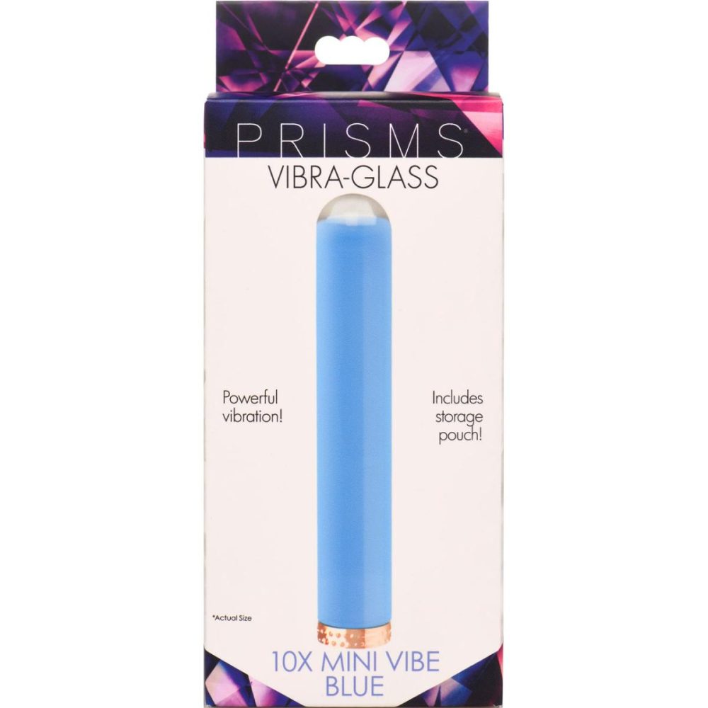 Traditional Vibrators | Vibra-Glass 10X Rechargeable Mini Glass Vibrator – Blue