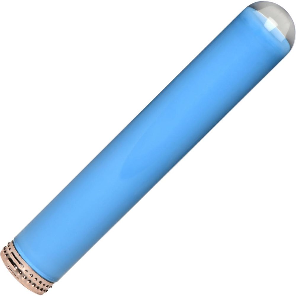 Traditional Vibrators | Vibra-Glass 10X Rechargeable Mini Glass Vibrator – Blue