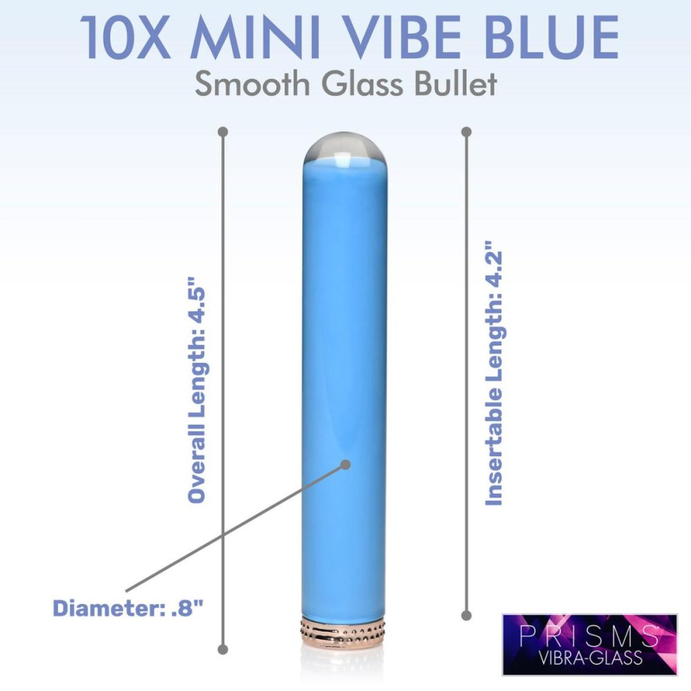 Traditional Vibrators | Vibra-Glass 10X Rechargeable Mini Glass Vibrator – Blue