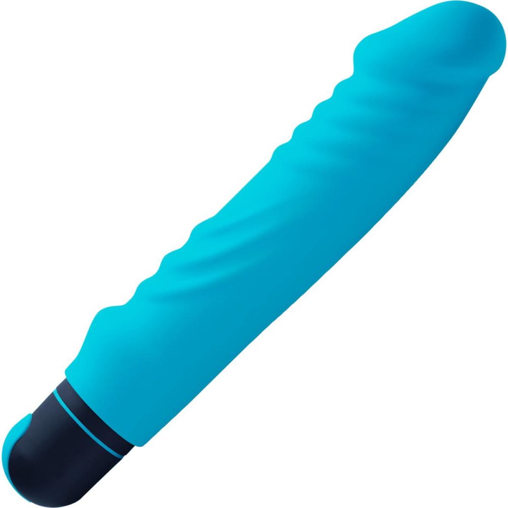 Traditional Vibrators | XL Bullet & Silicone Ribbed Sleeve Rechargeable Waterproof Vibrator – Blue