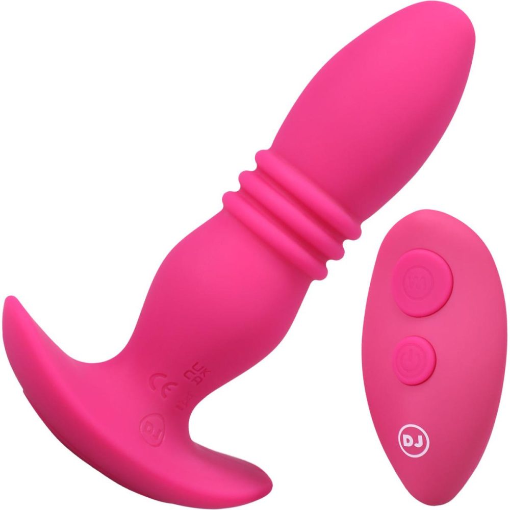 Vibrating Butt Plugs & Probes | A-Play Rise Vibrating & Thrusting Rechargeable Silicone Anal Plug With Remote – Pink