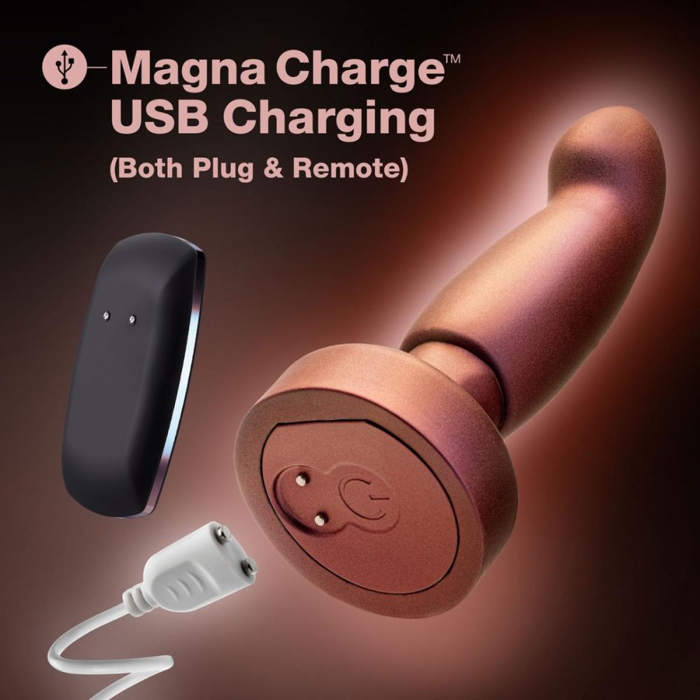 Vibrating Butt Plugs & Probes | Anal Adventures Matrix Bionic Silicone Vibrating, Gyrating, Rotating Remote Butt Plug – Cosmic Copper