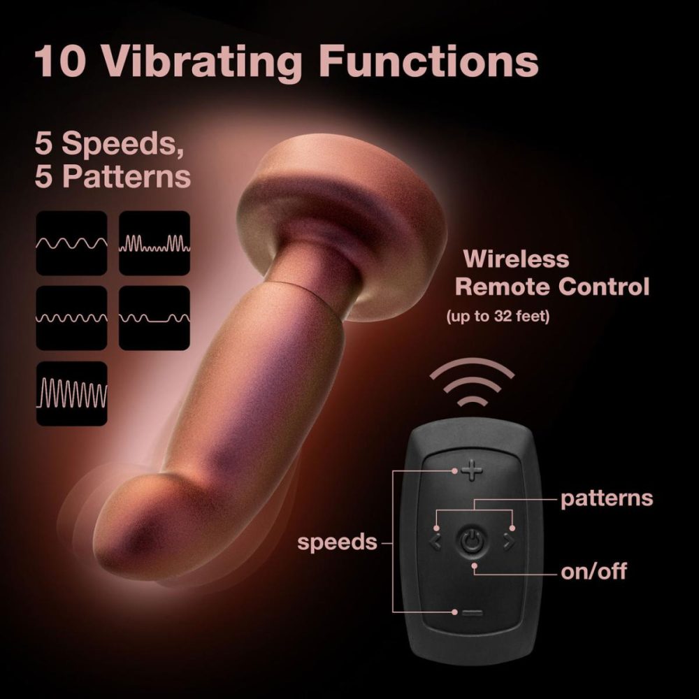 Vibrating Butt Plugs & Probes | Anal Adventures Matrix Bionic Silicone Vibrating, Gyrating, Rotating Remote Butt Plug – Cosmic Copper