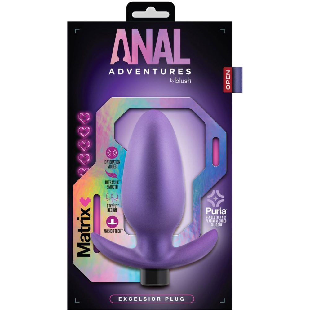 Vibrating Butt Plugs & Probes | Anal Adventures Matrix Excelsior Silicone Rechargeable Vibrating Butt Plug – Astro Violet