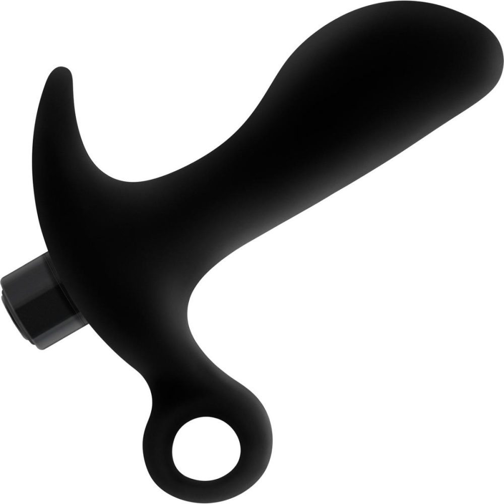 Vibrating Butt Plugs & Probes | Anal Adventures Platinum Silicone Rechargeable Vibrating Prostate Massager 1 – Black