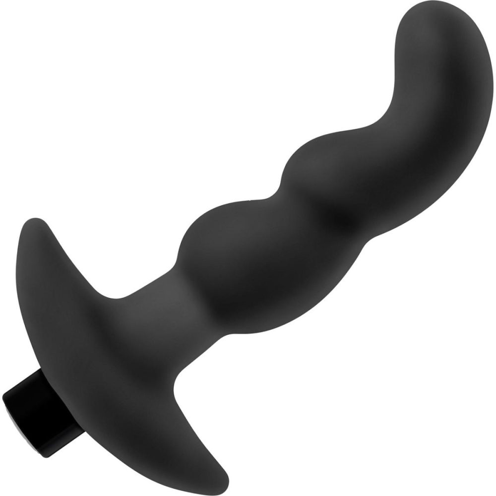 Vibrating Butt Plugs & Probes | Anal Adventures Platinum Silicone Rechargeable Vibrating Prostate Massager 3 – Black