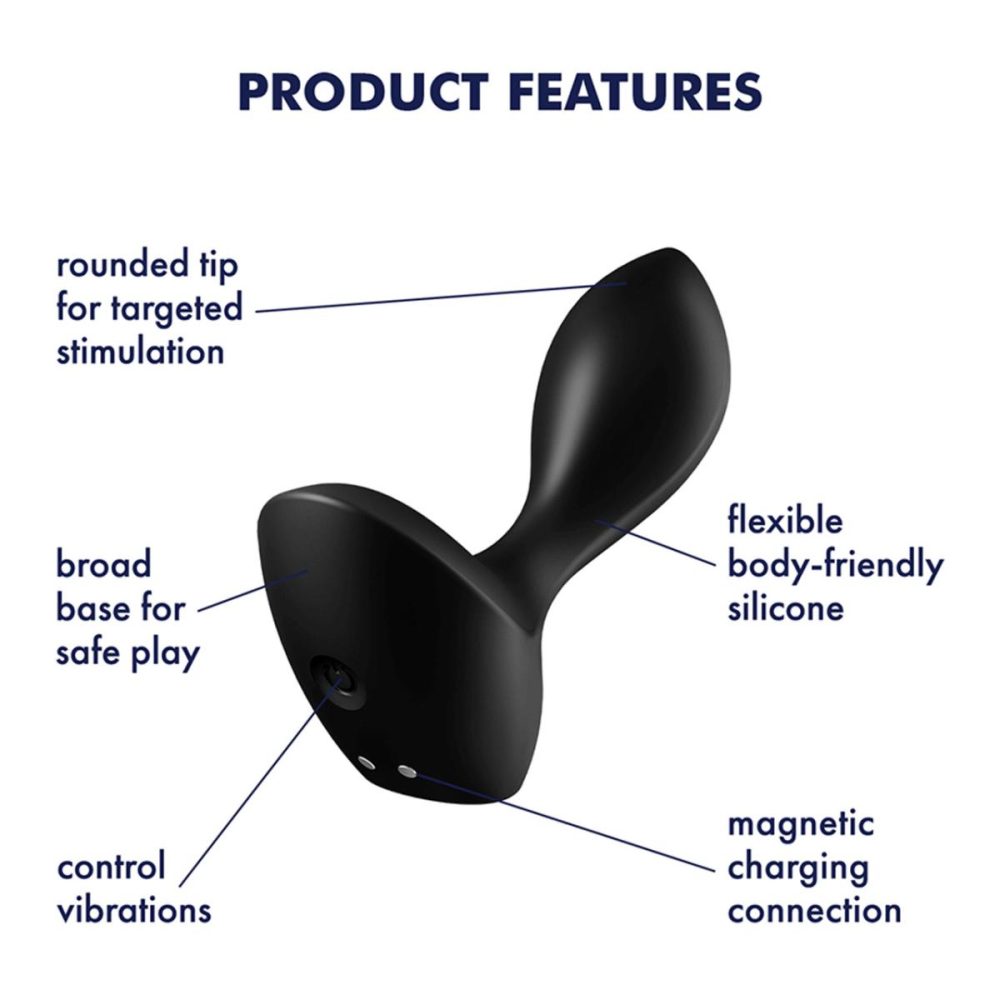 Vibrating Butt Plugs & Probes | Backdoor Lover Rechargeable Waterproof Anal Vibrator – Black