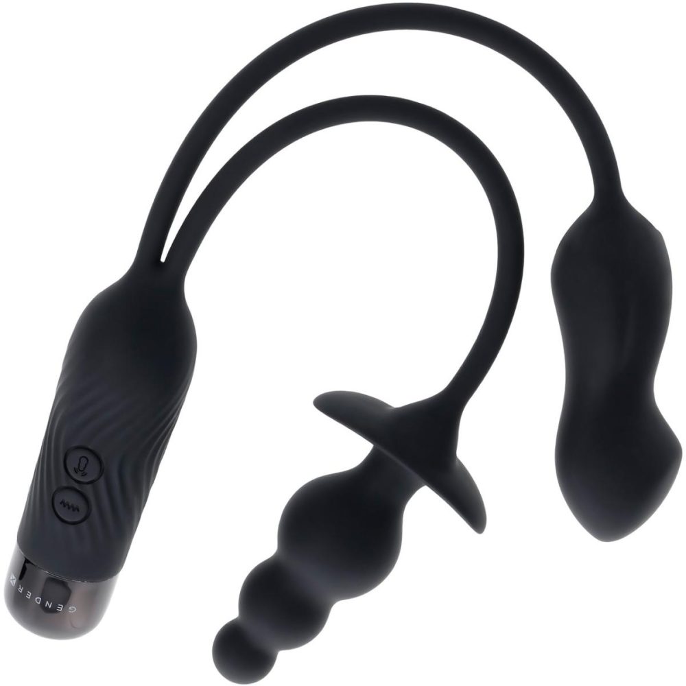 Vibrating Butt Plugs & Probes | Double My Pleasure Rechargeable Waterproof Silicone Vibe & Plug Combo