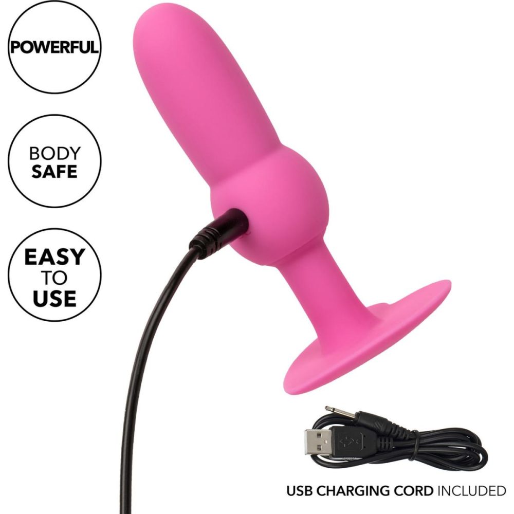 Vibrating Butt Plugs & Probes | First Time Vibrating Beaded Probe Rechargeable Waterproof Silicone Butt Plug – Pink