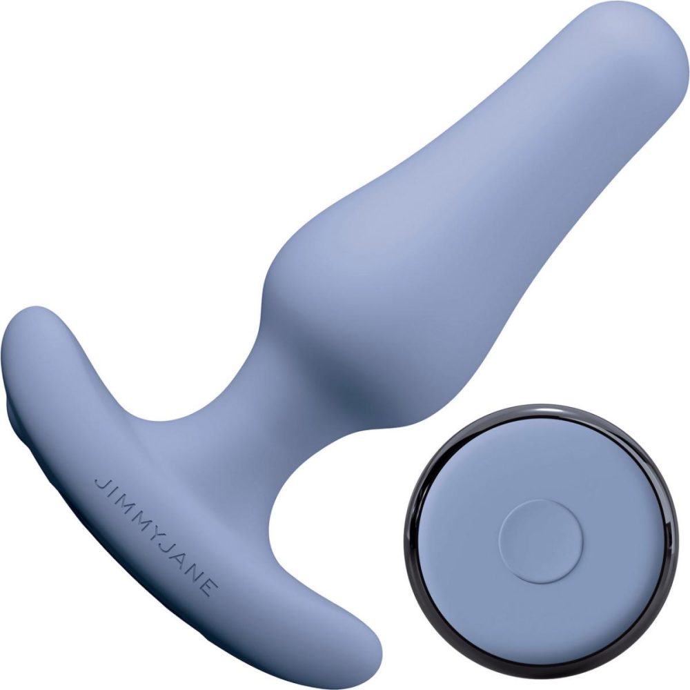 Vibrating Butt Plugs & Probes | JimmyJane Dia Rechargeable Silicone Waterproof Vibrating Anal Plug With Remote – Blue