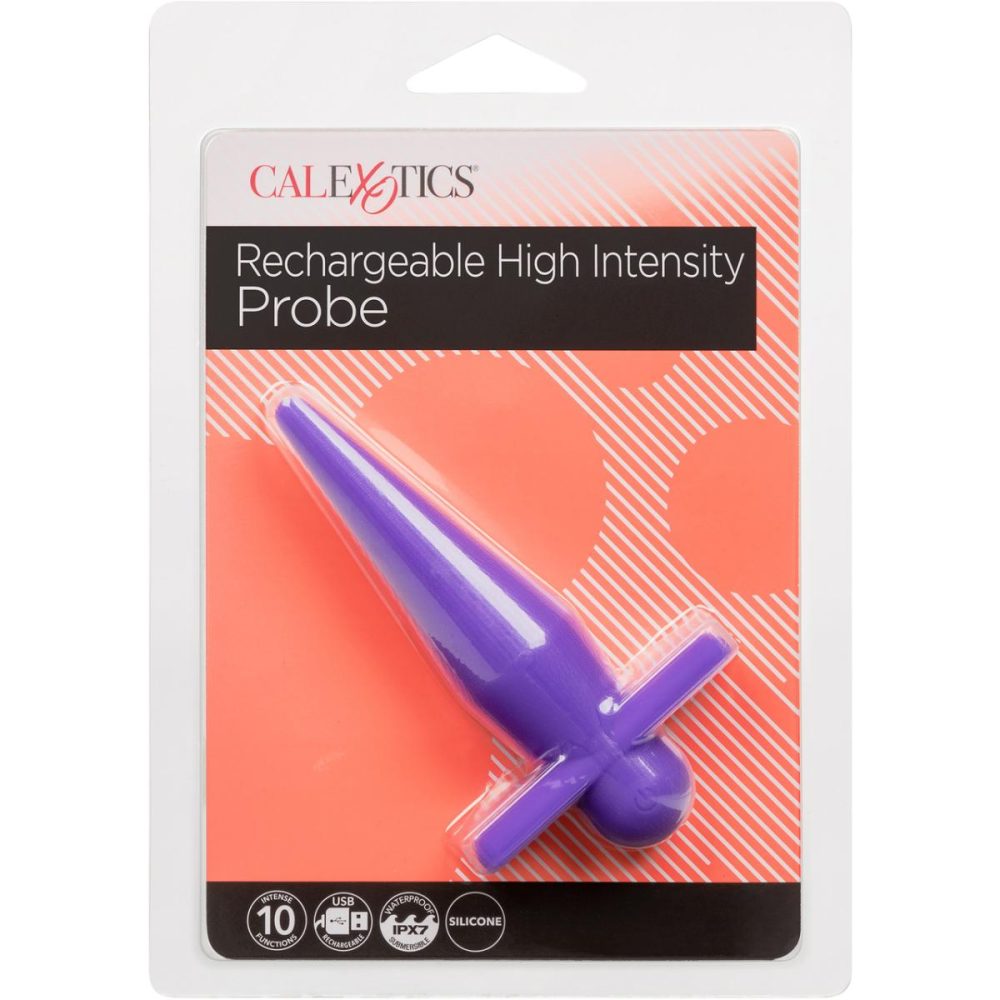 Vibrating Butt Plugs & Probes | Rechargeable High Intensity Silicone Waterproof Vibrating Anal Probe – Purple