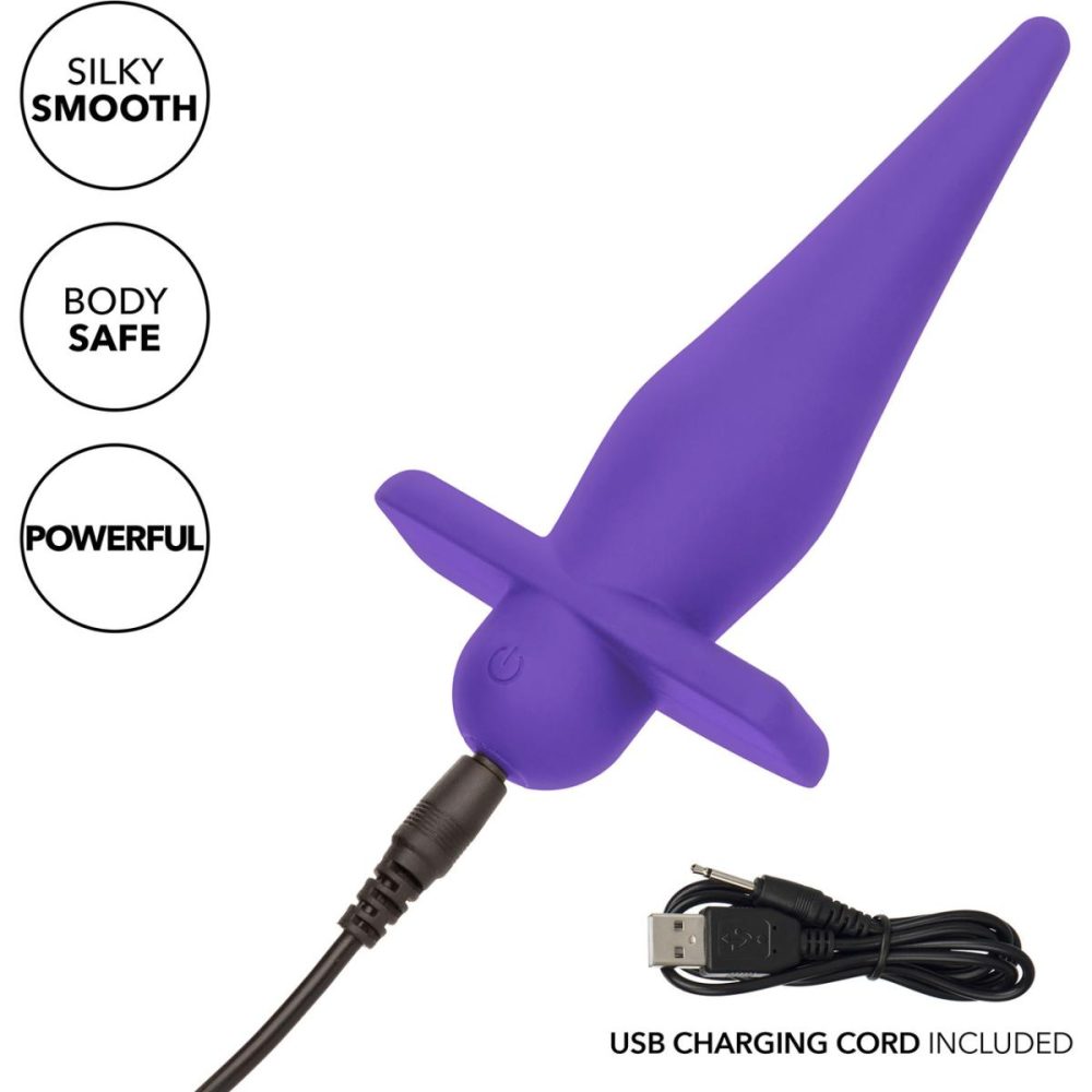 Vibrating Butt Plugs & Probes | Rechargeable High Intensity Silicone Waterproof Vibrating Anal Probe – Purple