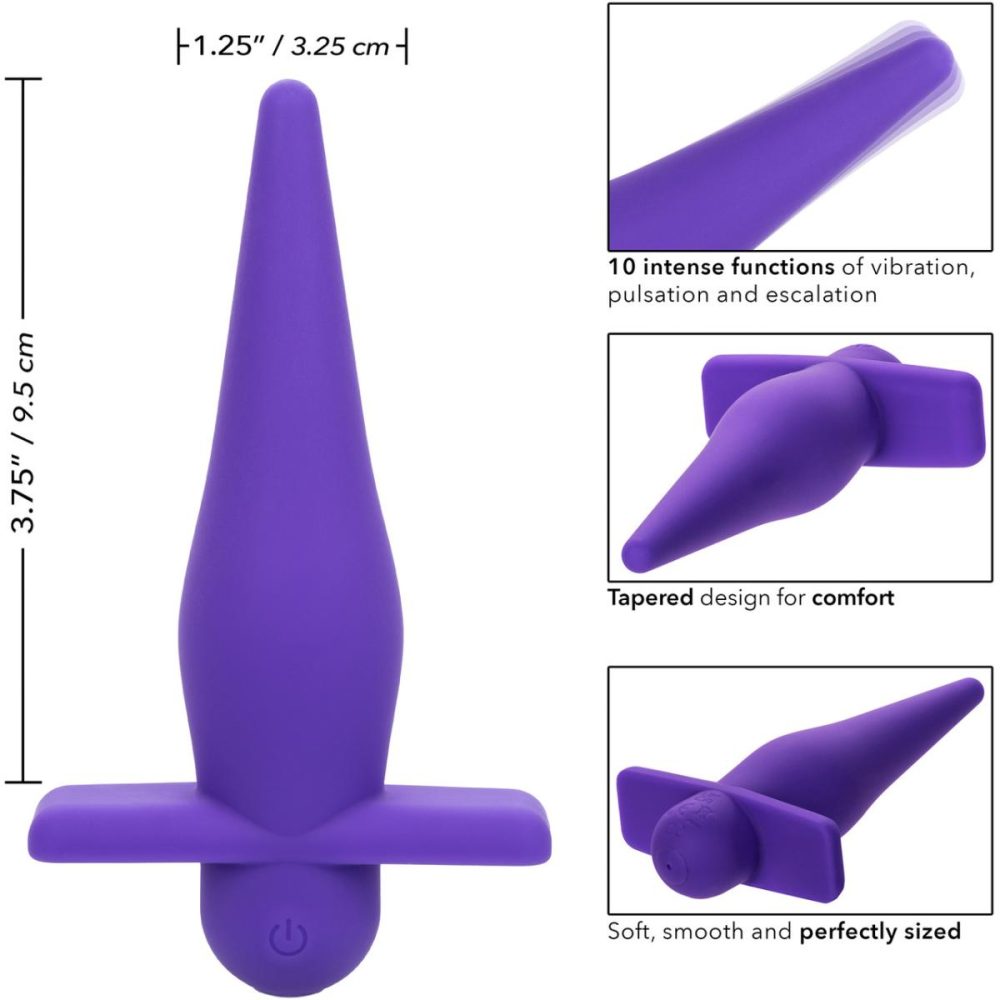 Vibrating Butt Plugs & Probes | Rechargeable High Intensity Silicone Waterproof Vibrating Anal Probe – Purple