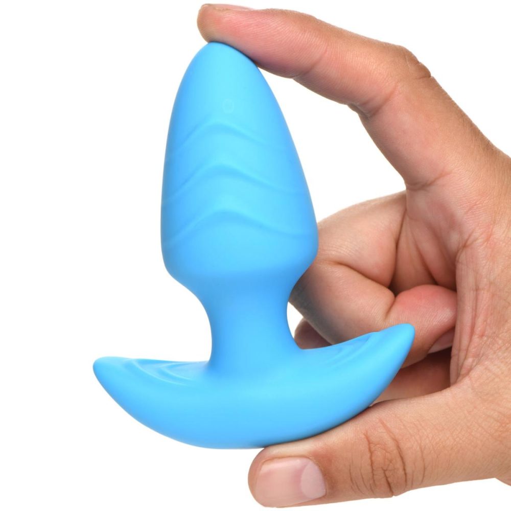 Vibrating Butt Plugs & Probes | Rechargeable Rotating & Vibrating Silicone Butt Plug With Remote – Blue