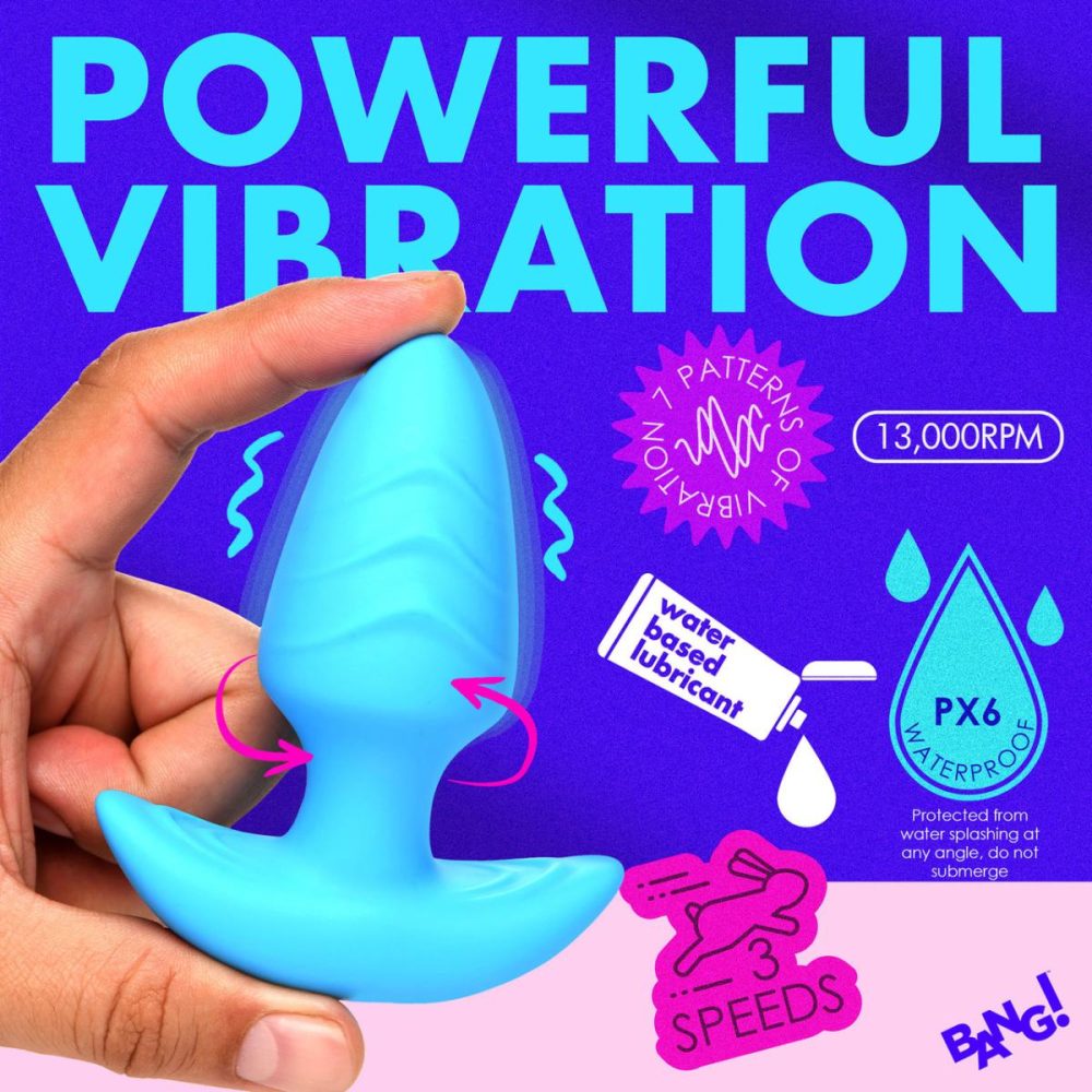 Vibrating Butt Plugs & Probes | Rechargeable Rotating & Vibrating Silicone Butt Plug With Remote – Blue