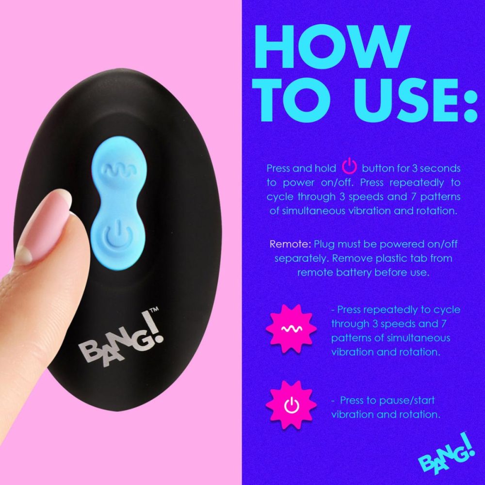 Vibrating Butt Plugs & Probes | Rechargeable Rotating & Vibrating Silicone Butt Plug With Remote – Blue