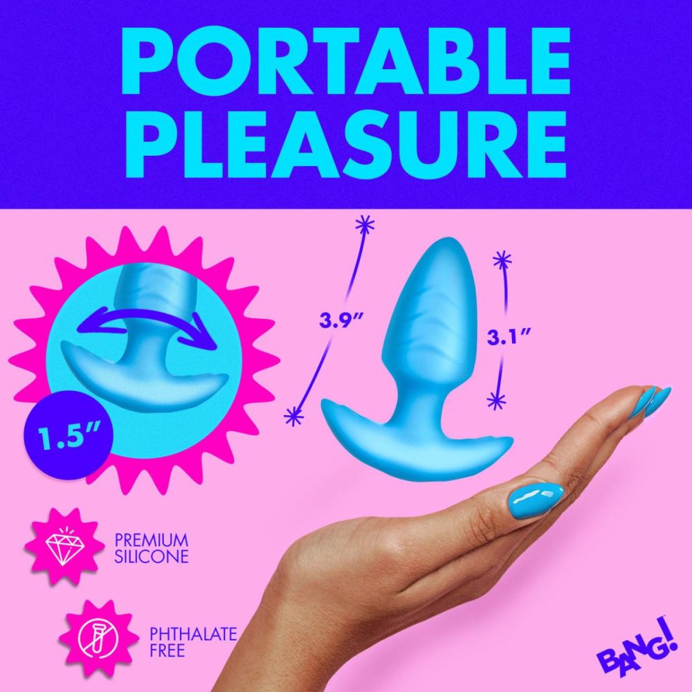 Vibrating Butt Plugs & Probes | Rechargeable Rotating & Vibrating Silicone Butt Plug With Remote – Blue