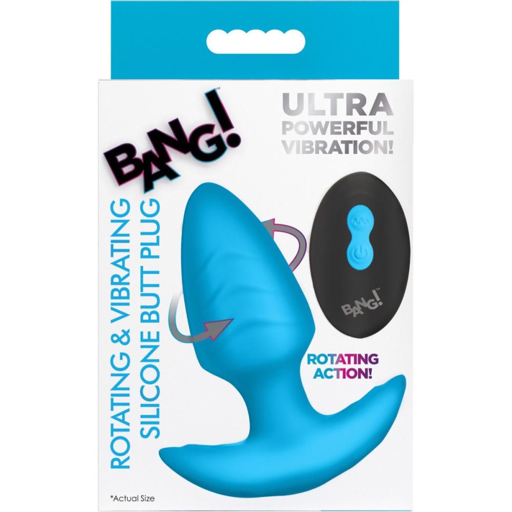 Vibrating Butt Plugs & Probes | Rechargeable Rotating & Vibrating Silicone Butt Plug With Remote – Blue