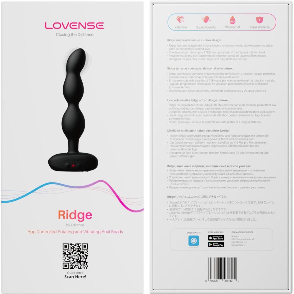 Vibrating Butt Plugs & Probes | Ridge App Enabled Silicone Waterproof Rechargeable Vibrating & Rotating Anal Beads