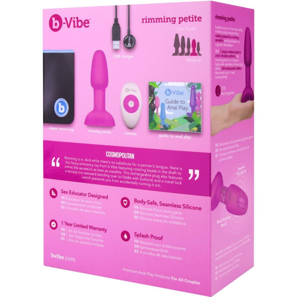 Vibrating Butt Plugs & Probes | Rimming Plug Petite Silicone Remote Control Vibrating Anal Toy – Fuchsia