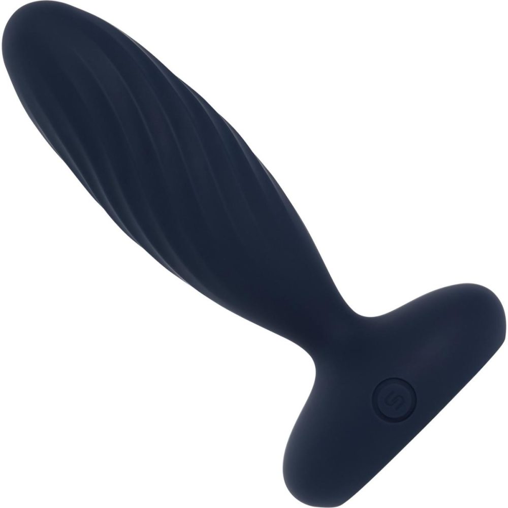 Vibrating Butt Plugs & Probes | SVAKOM Jordan App Enabled Silicone Thrusting & Vibrating Anal Plug With Remote – Navy Blue