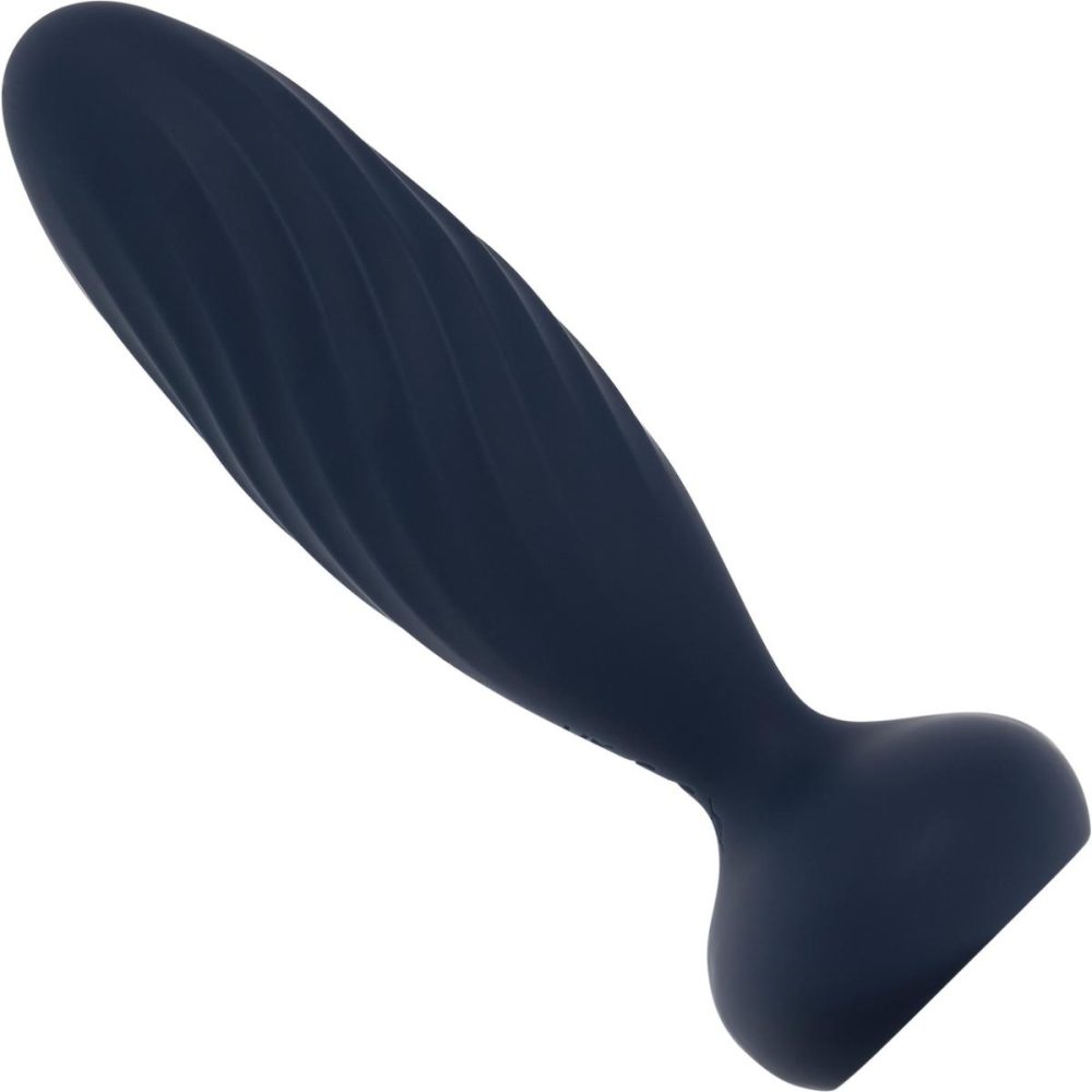 Vibrating Butt Plugs & Probes | SVAKOM Jordan App Enabled Silicone Thrusting & Vibrating Anal Plug With Remote – Navy Blue