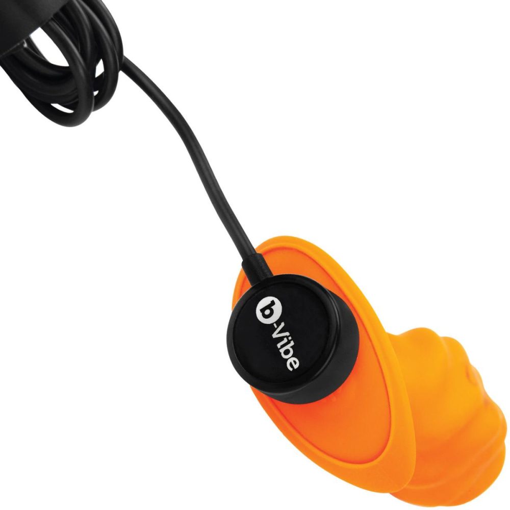 Vibrating Butt Plugs & Probes | Swirl Texture Medium Vibrating Rechargeable Silicone Anal Plug – Orange