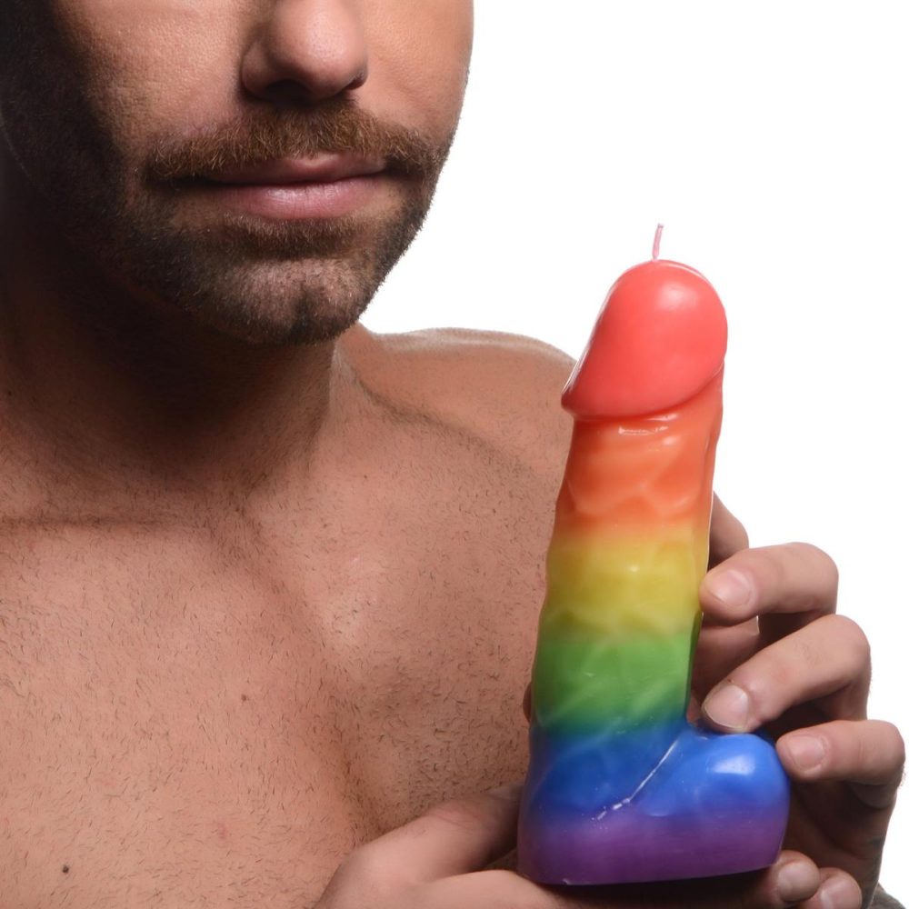 Water Gadgets & Accessories | Pride Pecker Rainbow Dick Drip Candle