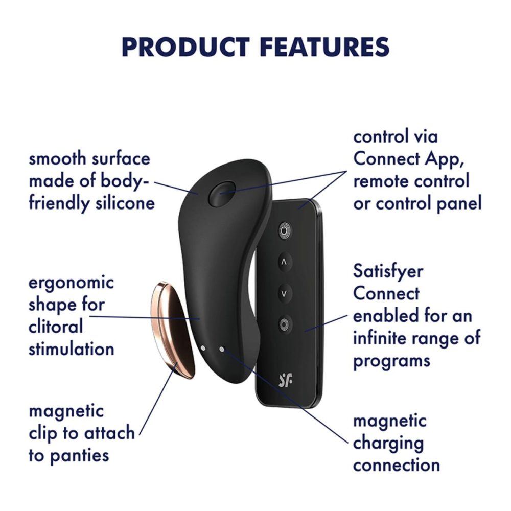 Wearable Vibrators | Little Secret Rechargeable Waterproof App Enabled Silicone Panty Vibrator – Black