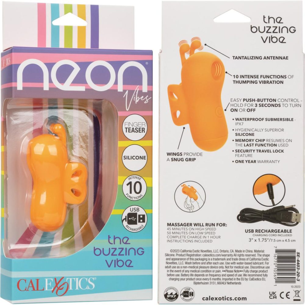 Wearable Vibrators | Neon Vibes The Buzzing Vibe Rechargeable Waterproof Silicone Thumping Finger Vibrator