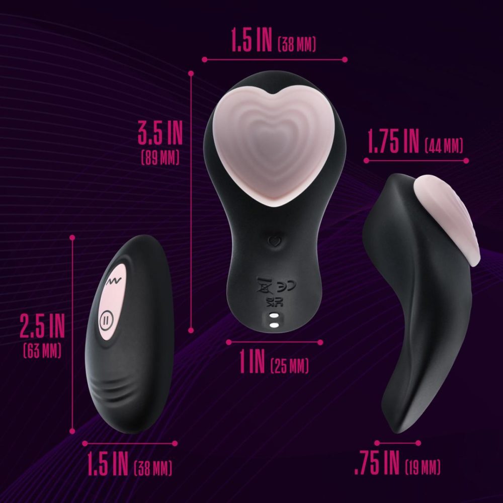 Wearable Vibrators | Temptasia Heartbeat Silicone Rechargeable Panty Vibe With Remote