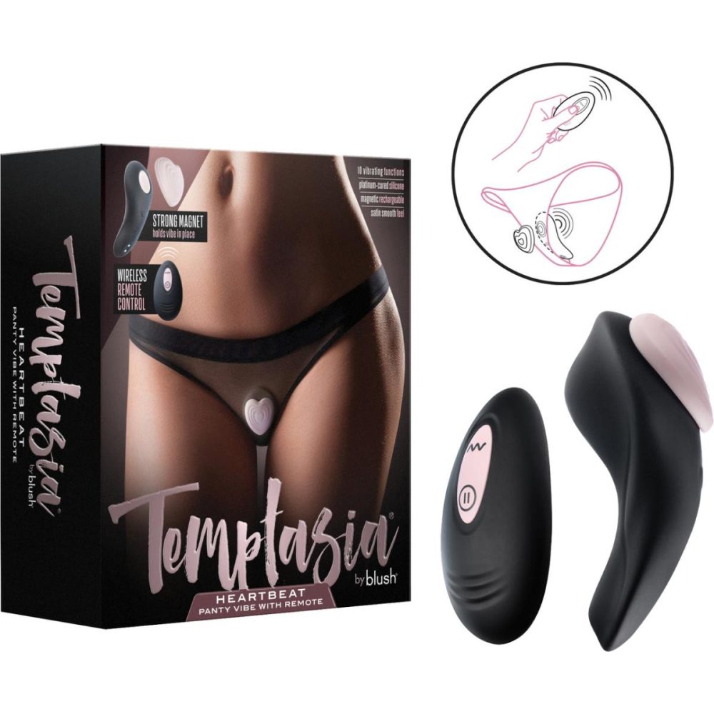 Wearable Vibrators | Temptasia Heartbeat Silicone Rechargeable Panty Vibe With Remote